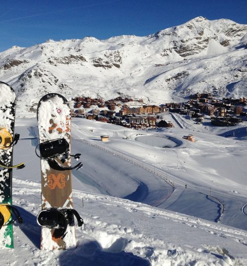 Snowboard in the Mountain